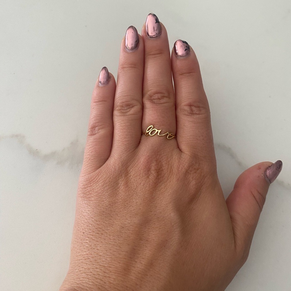Gold 'Love' Ring